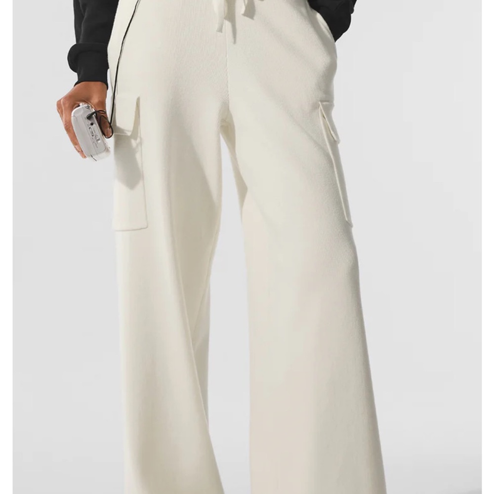 ALO Yoga White Wide-Leg Pants